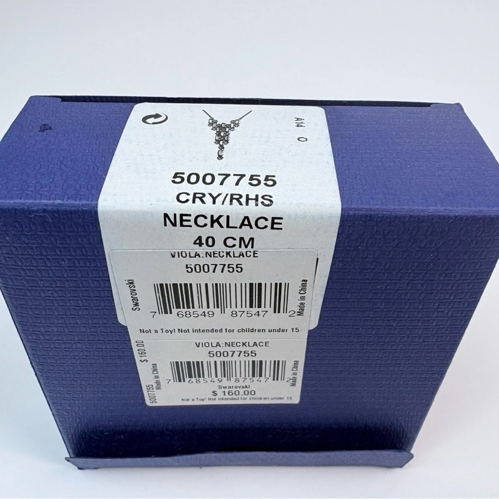 Authentic Swarovski VIOLA necklace BNIB exquisite deco look $160 swan logo NWT - Picture 3 of 11